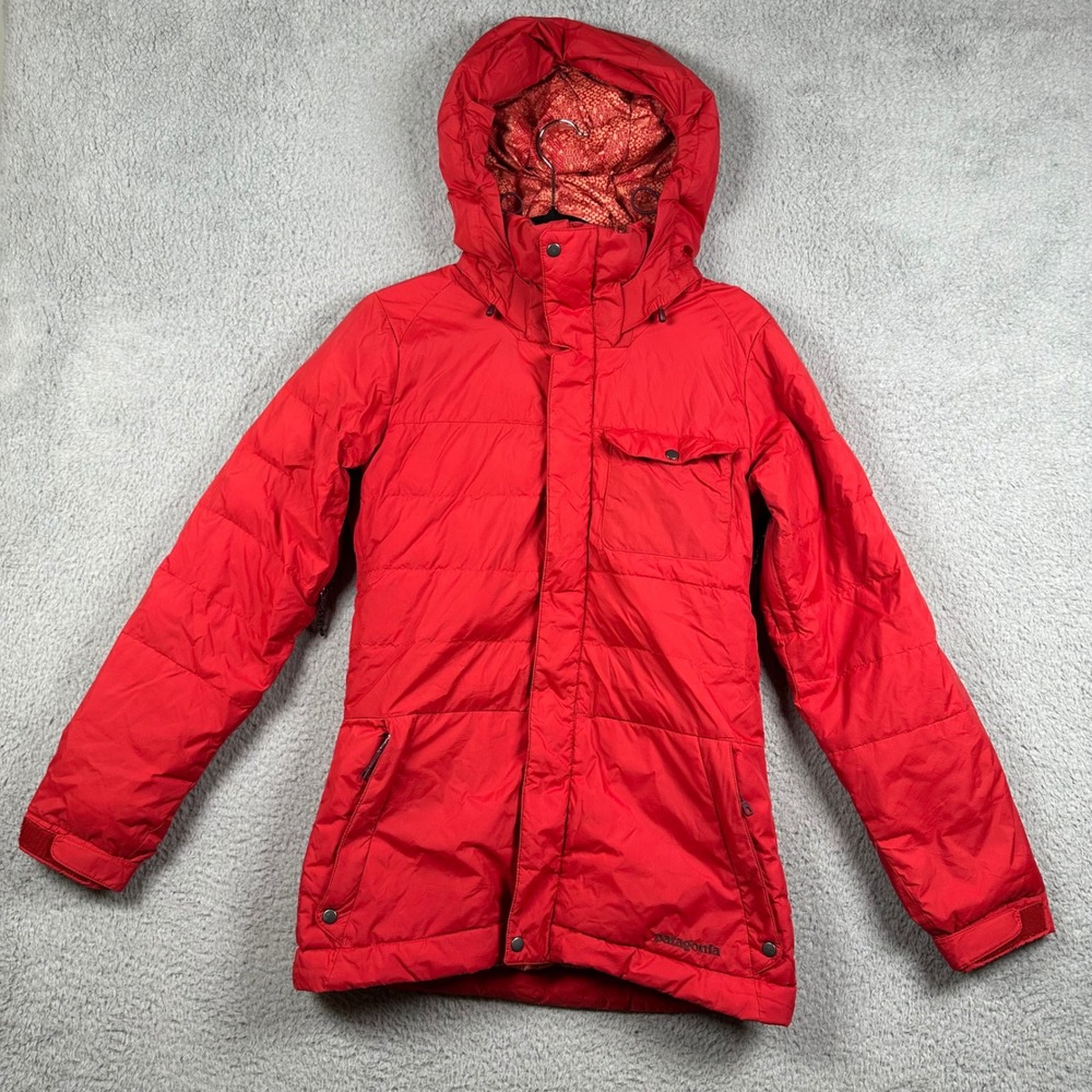 Patagonia‎ Women's S Rubicon Down Jacket Red 600-Fill Puffer Ski Snow Coat READ